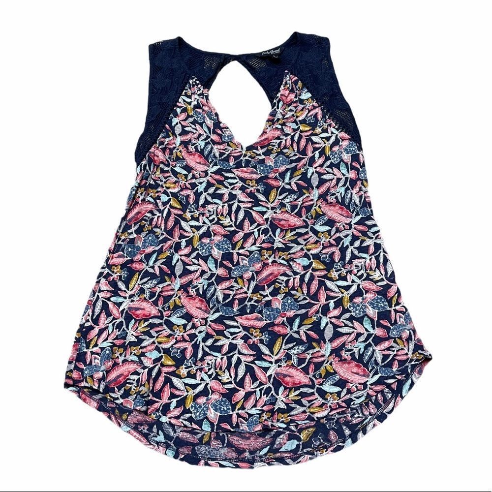 Lucky Brand Lace Knit Sleeves Top Size Small